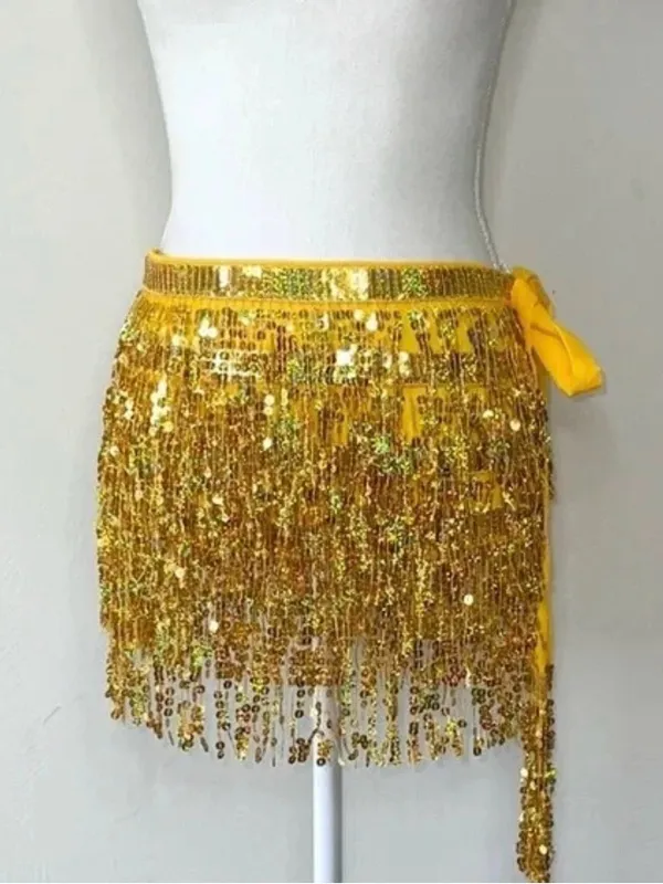 Gold Sequin Fringe Tie - Image 2