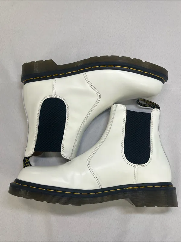 Dr. Martens 2976 YS White Smooth Leather Chelsea Boots Size US Men 8 Women 9⁠ - Image 7