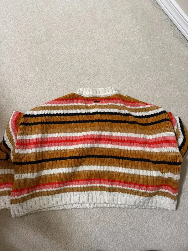 Billabong Multicolored Stripped, Boxy, Cropped Sweater in M - Image 6