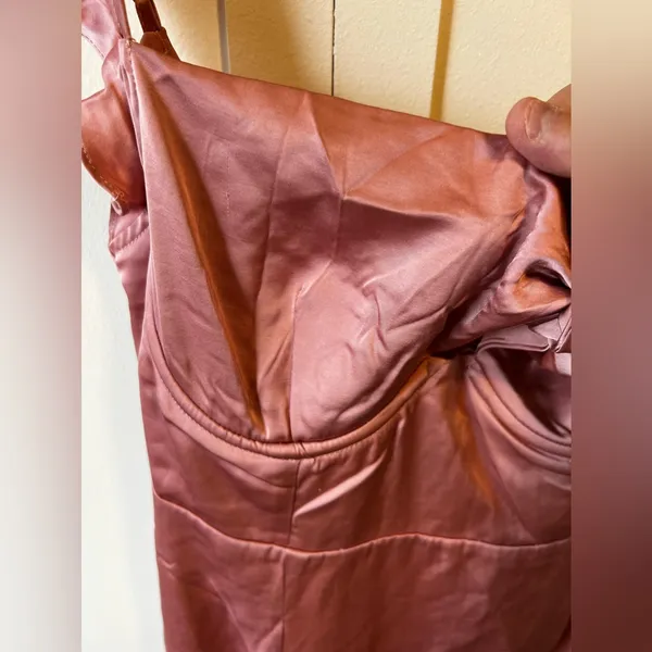 ASTR The Label Marla‎ Flutter Strap Satin Mini Dress NWOT Pink Rose Size L - Image 5