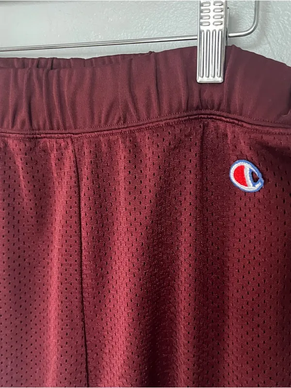 Champion 90’s Maroon Women's Athletic Basketball Shorts with White Trim - Image 4