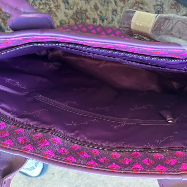 VERA BRADLEY Geometric Purple and Pink Tote Gorgeous like NEW!!never used - Image 10