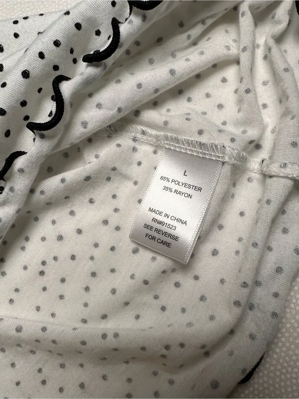 Jaclyn Intimates Polka Dot Romper Pajama Set White Black Size Large Y2K Style - Image 7