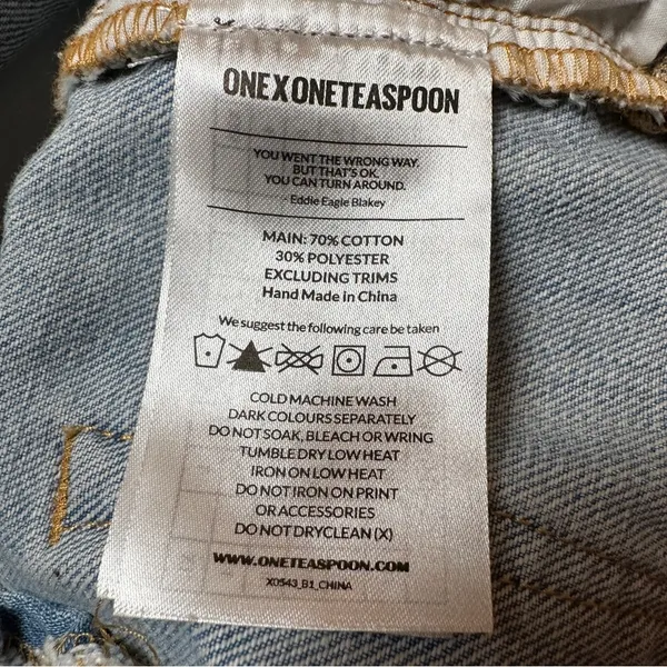 One Teaspoon One X Junkyard Denim Mini Skirt in Phoenix Size 25 Distressed Light - Image 11