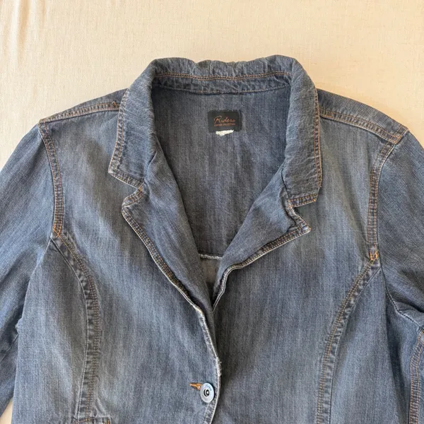 Riders Copper Collection XL Y2K Embroidered Denim Blazer Western Boho - Image 14
