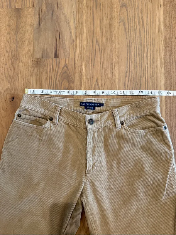 Ralph Lauren Tan Corduroy Boot-Cut Pants - Image 6