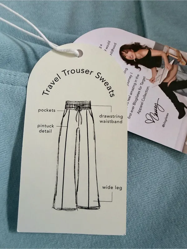 Blogilates Women's Travel Trouser High-Rise Wide Leg Sweatpants Lt Blue 3X NWT - Image 9