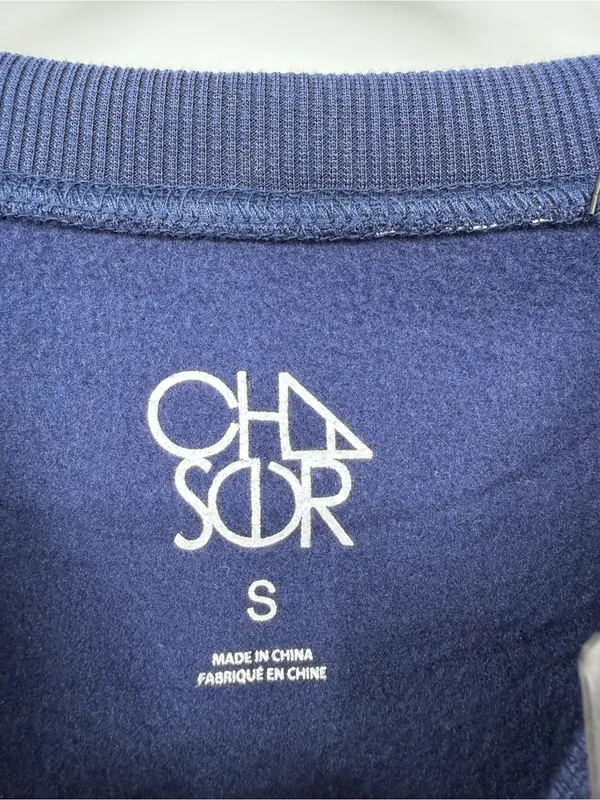 Chaser Football Print Sweatshirt Women Small Navy Blue Game Day Crewneck - Image 7