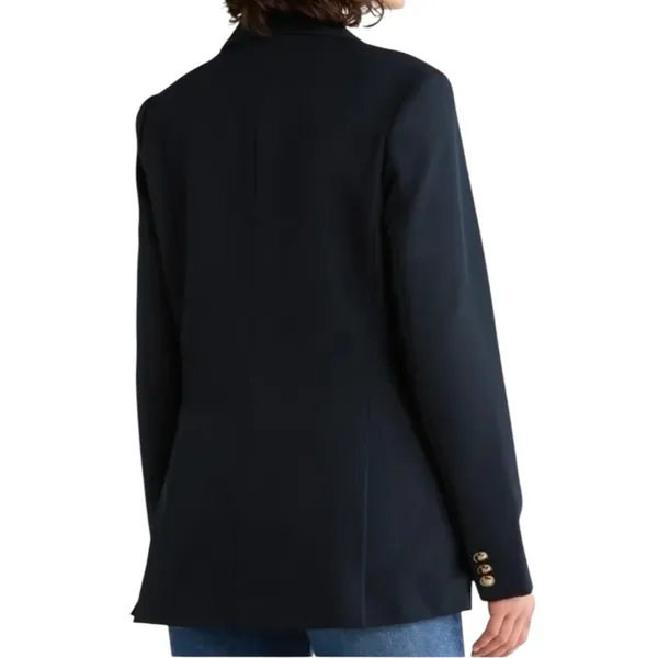NWT French Connection Oversized Navy Blue Blazer Gold Buttons Size XS - Image 3