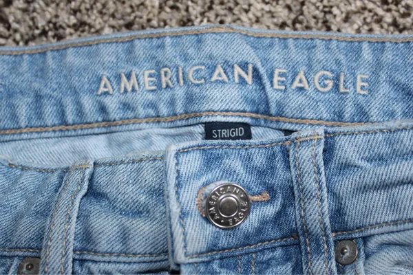 wide leg american eagle ripped jeans low rise - Image 2