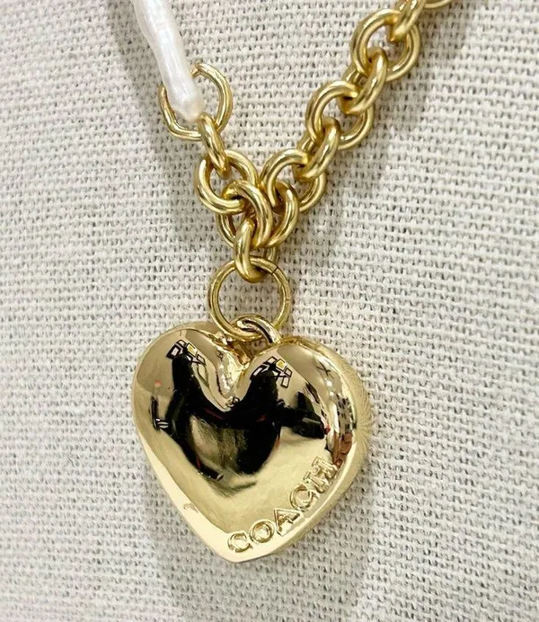 Coach Gold Heart Charm Necklace NWT - Image 5