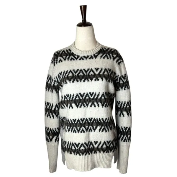 All Saints Catalina Jumper Sweater Women XS Ivory‎ Gray Wool Alpaca Knit Nordic - Image 2
