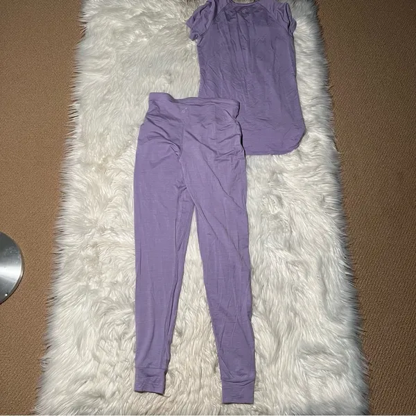 Dagsmejan Women's Size XS/S‎ Pajama Set Light Purple Nattwarm Merino Wool Sweden - Image 5