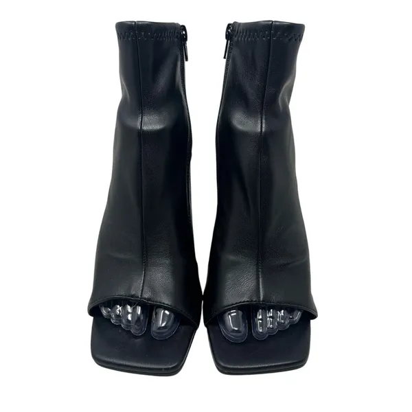 Steve Madden Transfer Faux Leather Peep Toe Booties in Black 7.5 - Image 5