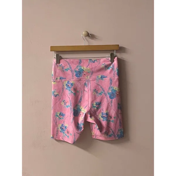 LoveShackFancy x Beach Riot Pink Floral Biker Shorts NWOT Size L - Image 4
