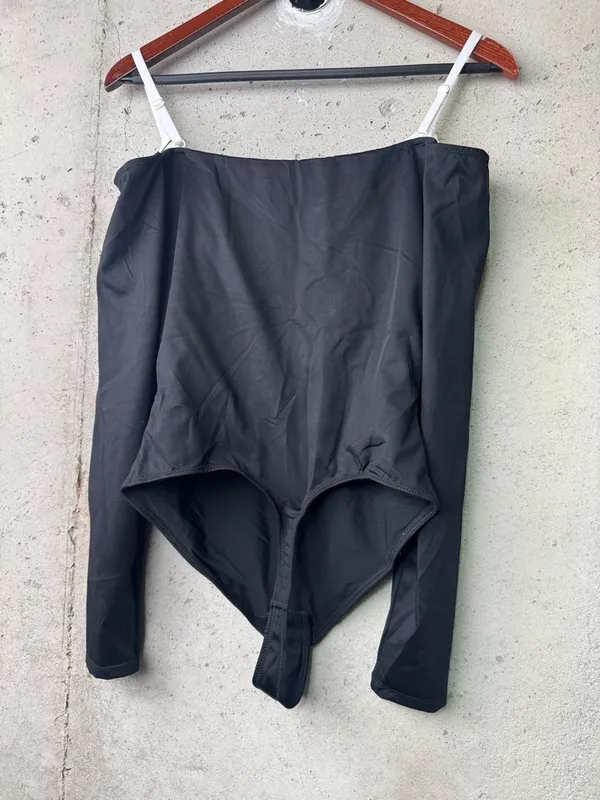 Popilush Shapewear Long Sleeve Cold Shoulder Tummy Control Bodysuit sz L - Image 5