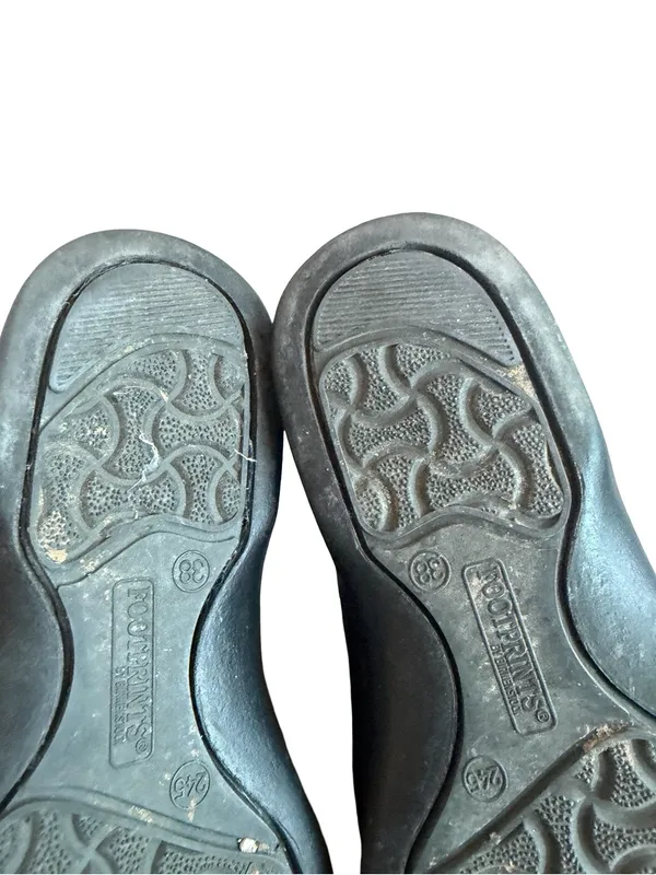 Birkenstock Footprints Black Slip-On Loafers Shoes w/ Chain Comfortable Size 38 - Image 11