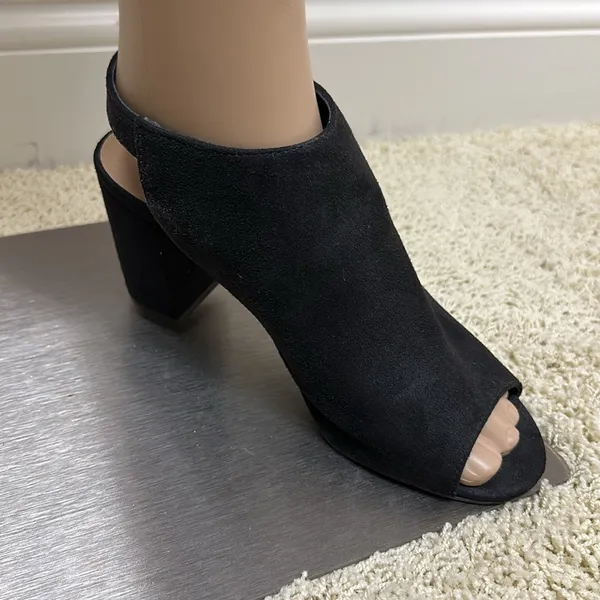 CL by Laundry Black Bestie Peep-Toe Open Heel Ankle Bootie Sandal Size 8 - Image 4