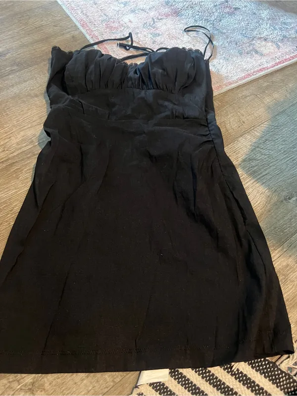 NWT Zara Black Lace-Trim Slip Dress - Image 9