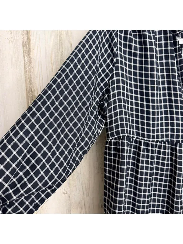 Isabel Maternity Womens Small Black White Plaid Babydoll Top - Image 8