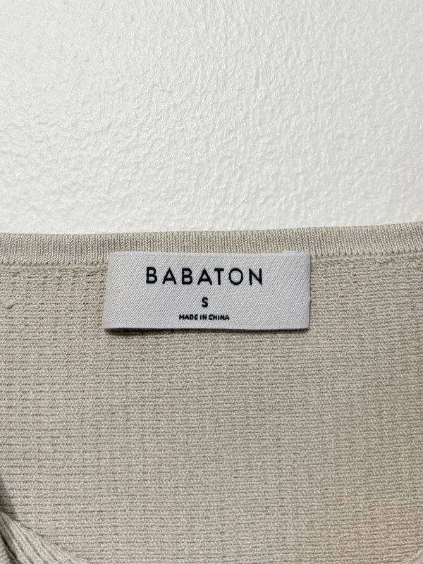 Aritzia Babaton Sculpt Knit Squareneck Cropped Tank Size Small Taupe - Image 3