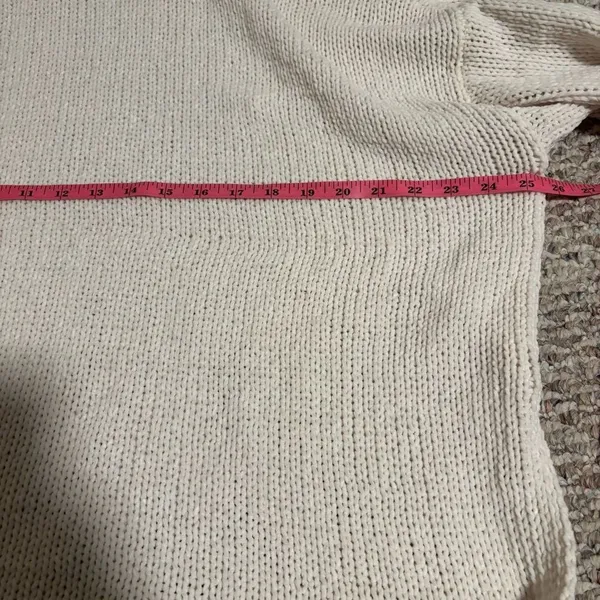 Aerie Chenille Oversized Turtleneck Sweater Ivory Cream- Size Medium - Image 10