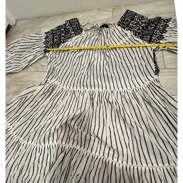Free People Lola Embroidered Mini Dress‎ Black White Size Small - Image 7