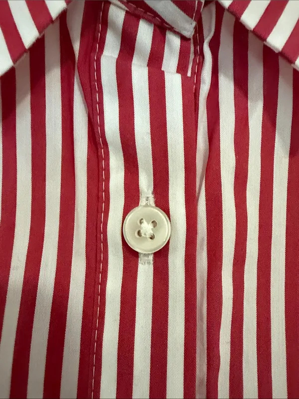 Ann Taylor Red and White Striped Button-Up Tunic - Image 4