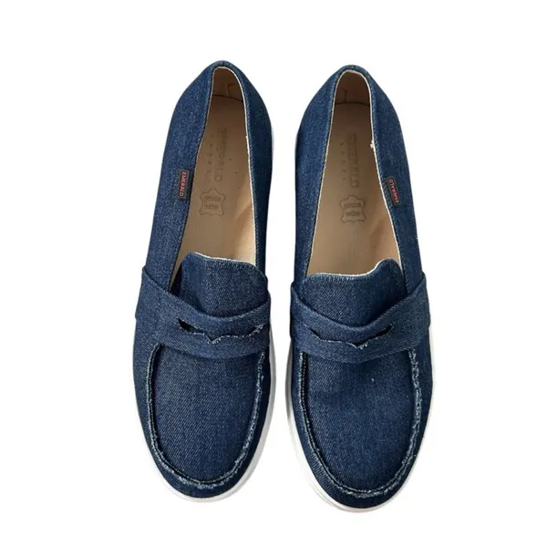 Denim Slip On Loafers Boat Shoe Style EU 40 US 9 9.5 - Image 5