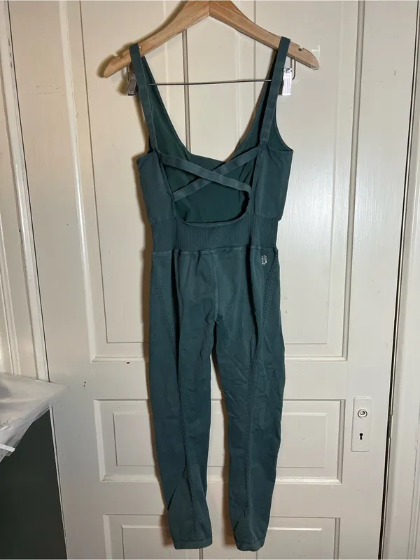 Free People Movement Good Karma Jumpsuit Teal Green Medium Seamless Bodysuit - Image 8