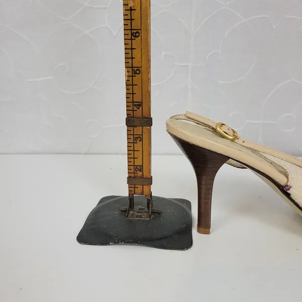 Massimo Baldi Womens Sandals Size 6.5 Cream Floral Open Toe Slingback Heels - Image 11