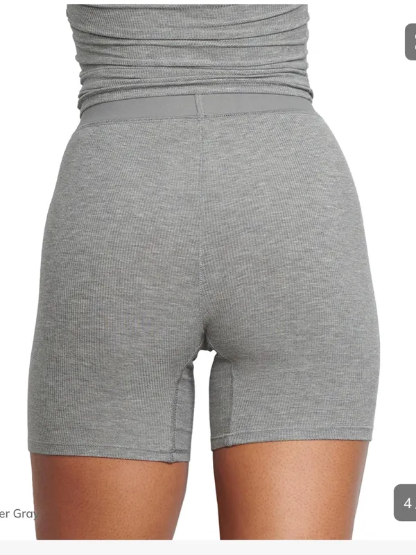 Skims Soft Lounge Boxer Heather Gray - Image 2