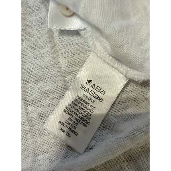 Adrienne Vittadini NWT Linen Top Women's XL White Long Sleeve Lightweight Resort - Image 4
