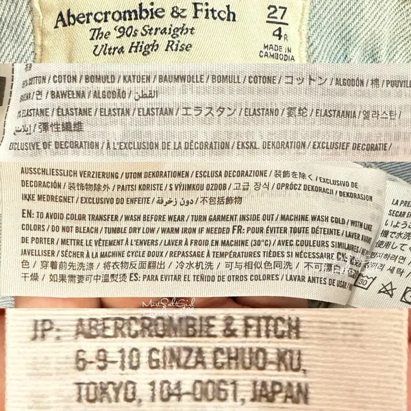 Abercrombie & Fitch The 90's Straight Ultra High Rise Distressed Jeans Size 27 - Image 5