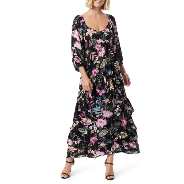 Jessica Simpson Womens Dress Size S Arcadian Bloom Floral Maxi Tiered Festival - Image 5