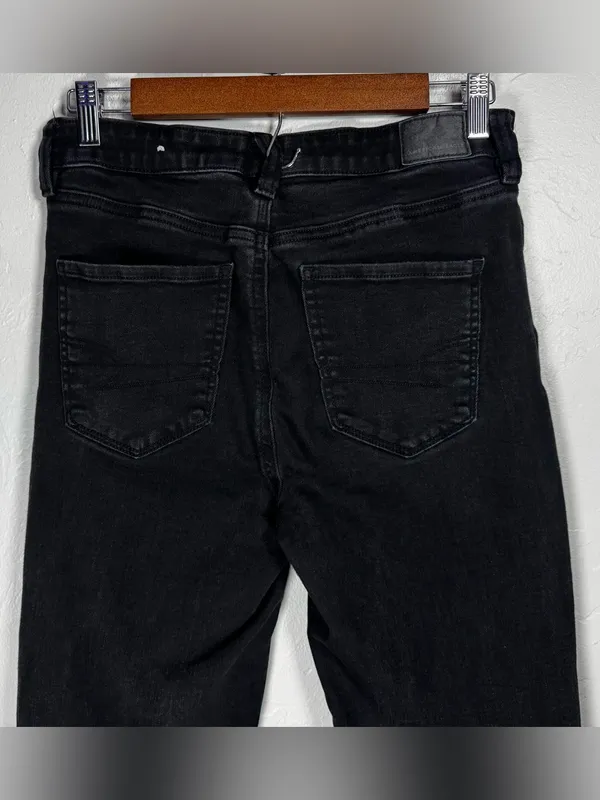 American Eagle Outfitters Black High-Rise Flare Button-Fly Jeans Size 6 - Image 3