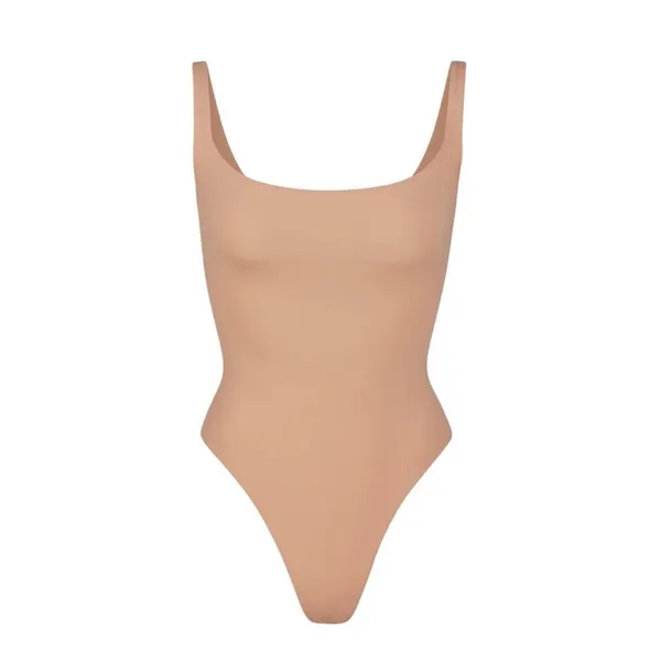 Skims Fits Everybody (G14) Square Neck Ochre Sleeveless Bodysuit NWT Large - Image 3