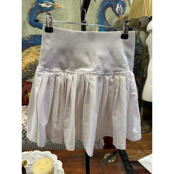 JoyLab Mini Skirt XS White Pleated Skort - Image 2