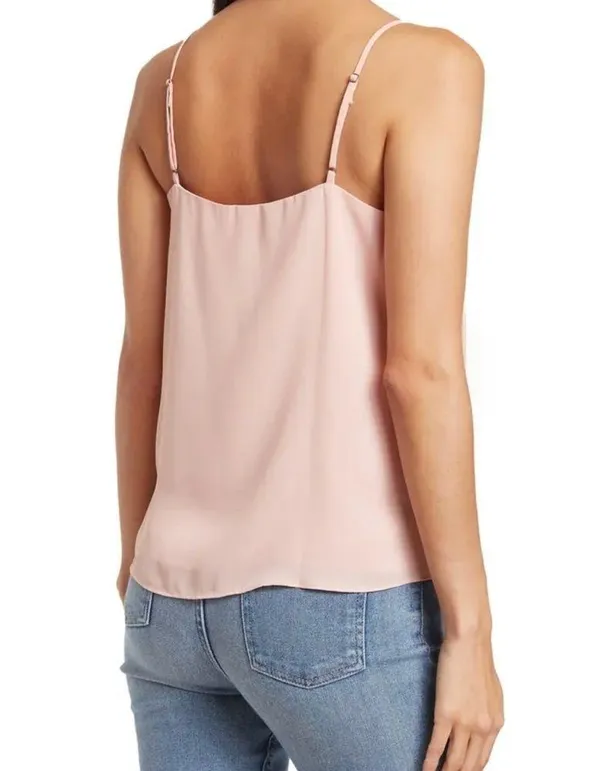 Blush Pink V Neck Lace Trim Cami Tank Top XSmall NWT - Image 2