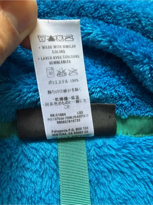 Patagonia Blue Fleece Pullover with Green Pocket Accent - Image 8