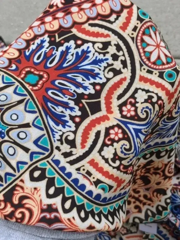 Spense Colorful High Low Hem Short Sleeve Shirt | Spense Boho Print Top - Image 13