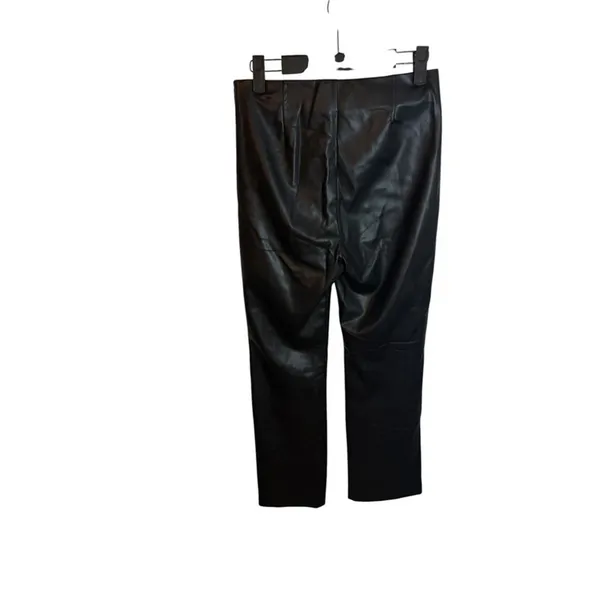 Zara Black Faux Leather Side Zip Ankle Pants - Image 2