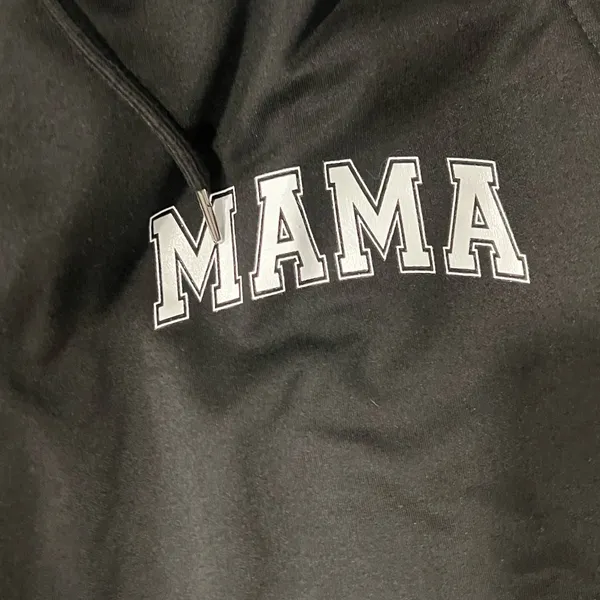 Women’s Black Large Polyester “Mama” Sweatpants Joggers - Image 2