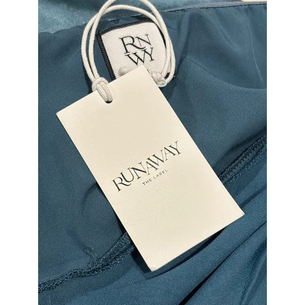 Runaway The Label Kristine Dress in Steel Small New Womens Satin Maxi Strapless - Image 8