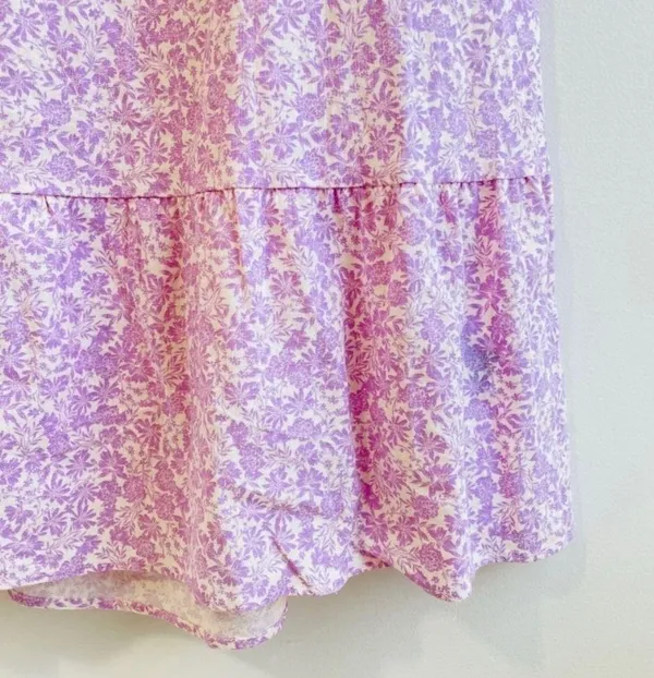 Who What Wear Women's Dress Tie Back NWT Purple Floral Print Linen Sz S - Image 6