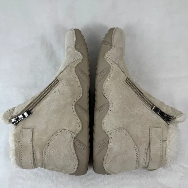 DBECK Tan Suede Faux Fur Lined Ankle Boots Dual Zip EU 38‎ Womens Comfort 7.5 - Image 9