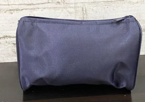 CHRISTIAN DIOR Parfums Navy Satin Cosmetic Case Travel Pouch Bag - Image 3