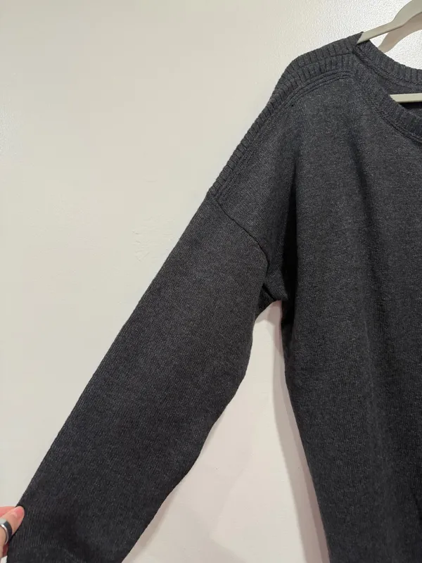 Old Navy Charcoal Gray Oversized Knit Tunic Sweater Side Slits Size XXL - Image 5