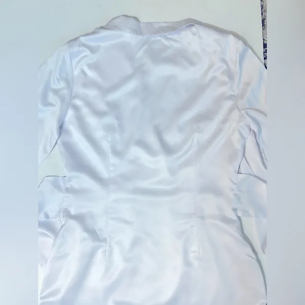 NWOT More to Come Shanelle Blazer Fringe Dress in White, size M - Image 9