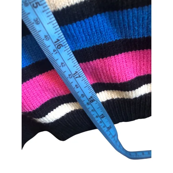 Women's Striped Sweater, M, Multicolor Black Size M - Image 8